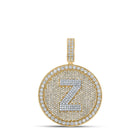 10kt Two-tone Gold Men's Round Diamond Z Initial Letter Charm Pendant - 3-3/4 Cttw - Splendid Jewellery - Alternate view 1 from Splendid Jewellery