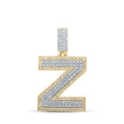 10kt Two-tone Gold Men's Diamond Z Initial Letter Pendant - 1/2 Cttw - Alternate view 1 from Splendid Jewellery
