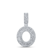 Load image into Gallery viewer, 10kt White Gold Men&#39;s Baguette Diamond O Initial Pendant - 1/2 Cttw - Alternate view 1 from Splendid Jewellery