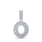 10kt White Gold Men's Baguette Diamond O Initial Pendant - 1/2 Cttw - Alternate view 1 from Splendid Jewellery