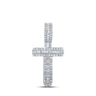 10kt White Gold Men's Baguette Diamond T Initial Letter Pendant 1/3 Cttw - Alternate view 1 from Splendid Jewellery