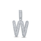 10kt White Gold Mens Baguette Diamond W Initial Letter Pendant 5/8 Cttw Top view from the 10Kt White Gold Womens Baguette Diamond W Initial Letter Pendant 5 8 Cttwpin215710 collection by Splendid Jewellery