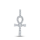 10kt White Gold Men's Round Diamond Ankh Cross Charm Pendant - 1/5 Cttw - Splendid Jewellery - Alternate view 1 from Splendid Jewellery