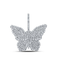 Load image into Gallery viewer, 10kt White Gold Men&#39;s Round Diamond Butterfly Charm Pendant - 1-1/2 Cttw: A Dazzling Delight for Gentlemen Top view from the 10Kt White Gold Womens Round Diamond Butterfly Pendant 1 1 2 Cttwpin217063 collection by Splendid Jewellery