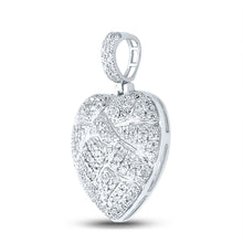 Load image into Gallery viewer, 10kt White Gold Men&#39;s Diamond Cracked Heart Charm Pendant - 3/8 Cttw - Splendid Jewellery - Alternate view 2 from Splendid Jewellery