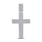 10kt White Gold Men's Round Diamond Cross Charm Pendant - 1 Cttw | Splendid Jewellery - Alternate view 1 from Splendid Jewellery