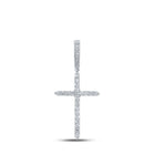 10kt White Gold Men's Round Diamond Cross Charm Pendant - 1/2 Cttw - Splendid Jewellery - Alternate view 1 from Splendid Jewellery