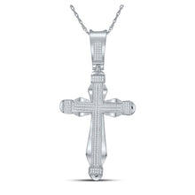 Load image into Gallery viewer, 10kt White Gold Men&#39;s Diamond Cross Pendant - 1/2 Cttw | Splendid Jewellery - Alternate view 1 from Splendid Jewellery
