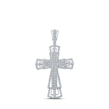 Load image into Gallery viewer, 10kt White Gold Men&#39;s Diamond Cross Charm Pendant - 2-1/3 Cttw | Splendid Jewellery - Alternate view 1 from Splendid Jewellery