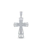 10kt White Gold Men's Diamond Cross Charm Pendant - 2-1/3 Cttw | Splendid Jewellery - Alternate view 1 from Splendid Jewellery