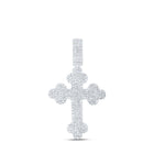 10kt White Gold Men's Round Diamond Cross Charm Pendant - 2 Cttw | Splendid Jewellery - Alternate view 1 from Splendid Jewellery
