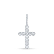 Load image into Gallery viewer, 10kt White Gold Men&#39;s Diamond Cross Charm Pendant - 3/4 Ct.t.w. - Alternate view 1 from Splendid Jewellery