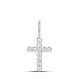 10kt White Gold Men's Diamond Cross Charm Pendant - 3/4 Ct.t.w. - Alternate view 1 from Splendid Jewellery