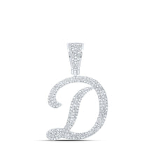 Load image into Gallery viewer, 10kt White Gold Men&#39;s Diamond Initial Pendant - Dazzling Charm with 1 Ct.t.w. Round Diamond - Alternate view 1 from Splendid Jewellery
