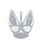 10kt White Gold Men's Round Diamond French Bulldog Glasses Charm Pendant - 6 Cttw | Splendid Jewellery Top view from the 10Kt White Gold Womens Round Diamond French Bulldog Glasses Pendant 6 Cttwpin214318 collection by Splendid Jewellery