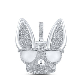 10kt White Gold Men's Round Diamond French Bulldog Glasses Charm Pendant - 6 Cttw | Splendid Jewellery Top view from the 10Kt White Gold Womens Round Diamond French Bulldog Glasses Pendant 6 Cttwpin214318 collection by Splendid Jewellery