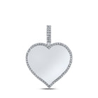 10kt White Gold Men's Heart Diamond Charm Pendant - 1/5 Cttw - Splendid Jewellery - Alternate view 1 from Splendid Jewellery