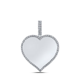 10kt White Gold Men's Heart Diamond Charm Pendant - 1/5 Cttw - Splendid Jewellery - Alternate view 1 from Splendid Jewellery