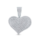 10kt White Gold Men's Round Diamond Heart Charm Pendant - 3/4 Cttw | Splendid Jewellery - Alternate view 1 from Splendid Jewellery