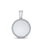 10kt White Gold Men's Round Diamond Memory Circle Charm Pendant 5/8 Cttw - A Timeless Statement of Elegance - Alternate view 1 from Splendid Jewellery