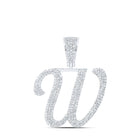 10kt White Gold Men's Diamond Initial Letter Charm Pendant - 1-1/4 Cttw - Alternate view 1 from Splendid Jewellery