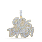 10kt Yellow Gold Baguette Diamond 90s Baby Charm Pendant - 9-1/2 Cttw Top view from the 10Kt Yellow Gold Mens Baguette Diamond 90S Baby Charm Pendant 9 1 2 Cttwpin212952 collection by Splendid Jewellery