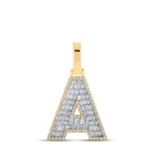 10kt Yellow Gold Mens Baguette Diamond A Initial Letter Charm Pendant 1/2 Cttw Top view from the 10Kt Yellow Gold Mens Baguette Diamond A Initial Letter Charm Pendant 1 2 Cttwpin218392 collection by Splendid Jewellery