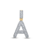 10kt Yellow Gold Men's Baguette Diamond A Initial Pendant - 1/2 Cttw product  Top View from Splendid Jewellery