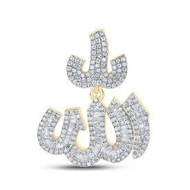 10kt Yellow Gold Men's Baguette Diamond Allah Islam Charm Pendant - 1-3/4 Cttw | Splendid Jewellery Top view from the 10Kt Yellow Gold Mens Baguette Diamond Allah Islam Charm Pendant 1 3 4 Cttwpin289529 collection by Splendid Jewellery