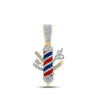 10kt Yellow Gold Men's Baguette Diamond Barber Pole Charm Pendant - 7/8 Cttw | Splendid Jewellery Top view from the 10Kt Yellow Gold Mens Baguette Diamond Barber Pole Charm Pendant 7 8 Cttwpin289488 collection by Splendid Jewellery