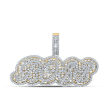 Load image into Gallery viewer, 10kt Yellow Gold Men&#39;s Baguette Diamond Boss Dollar Sign Charm Pendant - 8-5/8 Cttw | Splendid Jewellery Top view from the 10Kt Yellow Gold Mens Baguette Diamond Boss Dollar Sign Charm Pendant 8 5 8 Cttwpin212793 collection by Splendid Jewellery