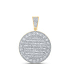 10kt Yellow Gold Men's Baguette and Round Diamond Circle Charm Pendant - 2 Cttw Top view from the 10Kt Yellow Gold Mens Baguette Diamond Circle Charm Pendant 2 Cttwpin217528 collection by Splendid Jewellery