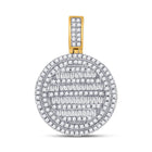 10kt Yellow Gold Baguette and Round Diamond Circle Charm Pendant for Men - 3/4 Cttw Top view from the 10Kt Yellow Gold Mens Baguette Diamond Circle Charm Pendant 3 4 Cttwpin246809 collection by Splendid Jewellery