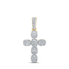 10kt Yellow Gold Baguette and Round Diamond Cross Pendant - 1-1/3 Cttw Top view from the 10Kt Yellow Gold Mens Baguette Diamond Cross Charm Pendant 1 1 3 Cttwpin289132 collection by Splendid Jewellery