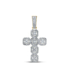 10kt Yellow Gold Baguette and Round Diamond Cross Pendant - 1-1/3 Cttw Top view from the 10Kt Yellow Gold Mens Baguette Diamond Cross Charm Pendant 1 3 8 Cttwpin289137 collection by Splendid Jewellery