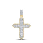 10kt Yellow Gold Baguette and Round Diamond Cross Pendant - 1-3/4 Ct.t.w. Top view from the 10Kt Yellow Gold Mens Baguette Diamond Cross Charm Pendant 1 3 4 Cttwpin230031 collection by Splendid Jewellery