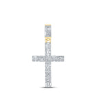 10kt Yellow Gold Baguette and Round Diamond Cross Pendant - 1-3/4 Cttw Top view from the 10Kt Yellow Gold Mens Baguette Diamond Cross Charm Pendant 1 3 4 Cttwpin215293 collection by Splendid Jewellery