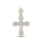 Splendid Jewellery 10kt Yellow Gold Baguette and Round Diamond Cross Pendant - 1-5/8 Cttw Top view from the 10Kt Yellow Gold Mens Baguette Diamond Cross Charm Pendant 1 5 8 Cttwpin289478 collection by Splendid Jewellery
