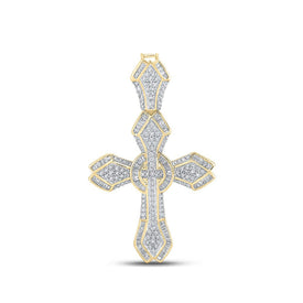 Splendid Jewellery 10kt Yellow Gold Baguette and Round Diamond Cross Pendant - 1-5/8 Cttw Top view from the 10Kt Yellow Gold Mens Baguette Diamond Cross Charm Pendant 1 5 8 Cttwpin289478 collection by Splendid Jewellery