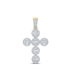 10kt Yellow Gold Baguette and Round Diamond Cross Pendant - 1-5/8 Cttw Top view from the 10Kt Yellow Gold Mens Baguette Diamond Cross Charm Pendant 1 5 8 Cttwpin289134 collection by Splendid Jewellery