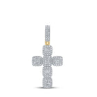 10kt Yellow Gold Baguette and Round Diamond Cross Pendant - 1-7/8 Cttw Top view from the 10Kt Yellow Gold Mens Baguette Diamond Cross Charm Pendant 1 7 8 Cttwpin215731 collection by Splendid Jewellery