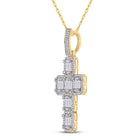 10kt Yellow Gold Baguette and Round Diamond Cross Pendant - 1-7/8 Cttw Side view from the 10Kt Yellow Gold Mens Baguette Diamond Cross Charm Pendant 1 7 8 Cttwpin284513 collection by Splendid Jewellery