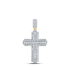 10kt Yellow Gold Baguette and Round Diamond Cross Pendant - 1 Carat Total Weight Top view from the 10Kt Yellow Gold Mens Baguette Diamond Cross Charm Pendant 1 Cttwpin211008 collection by Splendid Jewellery