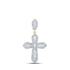 10kt Yellow Gold Baguette and Round Diamond Cross Pendant - 1/2 Ct.t.w. Top view from the 10Kt Yellow Gold Mens Baguette Diamond Cross Charm Pendant 1 2 Cttwpin211001 collection by Splendid Jewellery