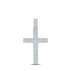 10kt Yellow Gold Baguette and Round Diamond Cross Pendant for Men - 2-1/2 Cttw Top view from the 10Kt Yellow Gold Mens Baguette Diamond Cross Charm Pendant 2 1 2 Cttwpin215798 collection by Splendid Jewellery