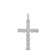 Load image into Gallery viewer, 10kt Yellow Gold Baguette and Round Diamond Cross Pendant - 2-1/3 Cttw Top view from the 10Kt Yellow Gold Mens Baguette Diamond Cross Charm Pendant 2 1 2 Cttwpin286964 collection by Splendid Jewellery