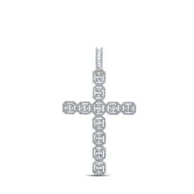 10kt Yellow Gold Baguette and Round Diamond Cross Pendant - 2-1/3 Cttw Top view from the 10Kt Yellow Gold Mens Baguette Diamond Cross Charm Pendant 2 1 2 Cttwpin286964 collection by Splendid Jewellery