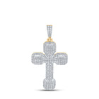 10kt Yellow Gold Baguette and Princess Diamond Cross Pendant for Men - 2-3/4 Cttw Top view from the 10Kt Yellow Gold Mens Baguette Diamond Cross Charm Pendant 2 3 4 Cttwpin215262 collection by Splendid Jewellery