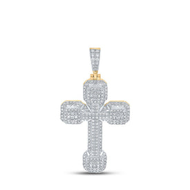 10kt Yellow Gold Baguette and Princess Diamond Cross Pendant for Men - 2-3/4 Cttw Top view from the 10Kt Yellow Gold Mens Baguette Diamond Cross Charm Pendant 2 3 4 Cttwpin215262 collection by Splendid Jewellery