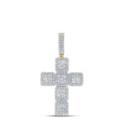 10kt Yellow Gold Baguette and Round Diamond Cross Pendant - 2-5/8 Cttw Top view from the 10Kt Yellow Gold Mens Baguette Diamond Cross Charm Pendant 2 5 8 Cttwpin215299 collection by Splendid Jewellery